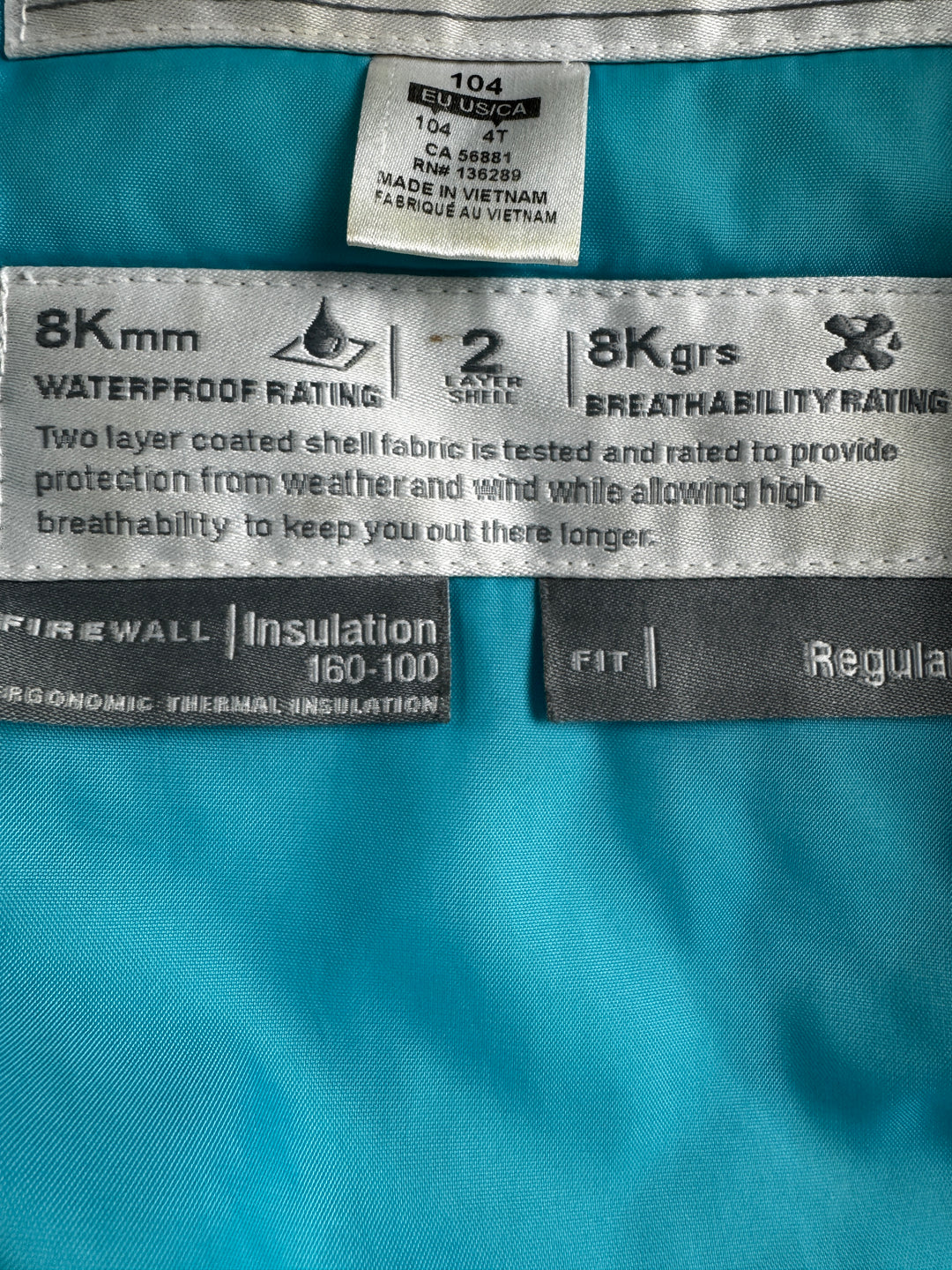 O'Neill Kids Ski Jacket 4 Years
