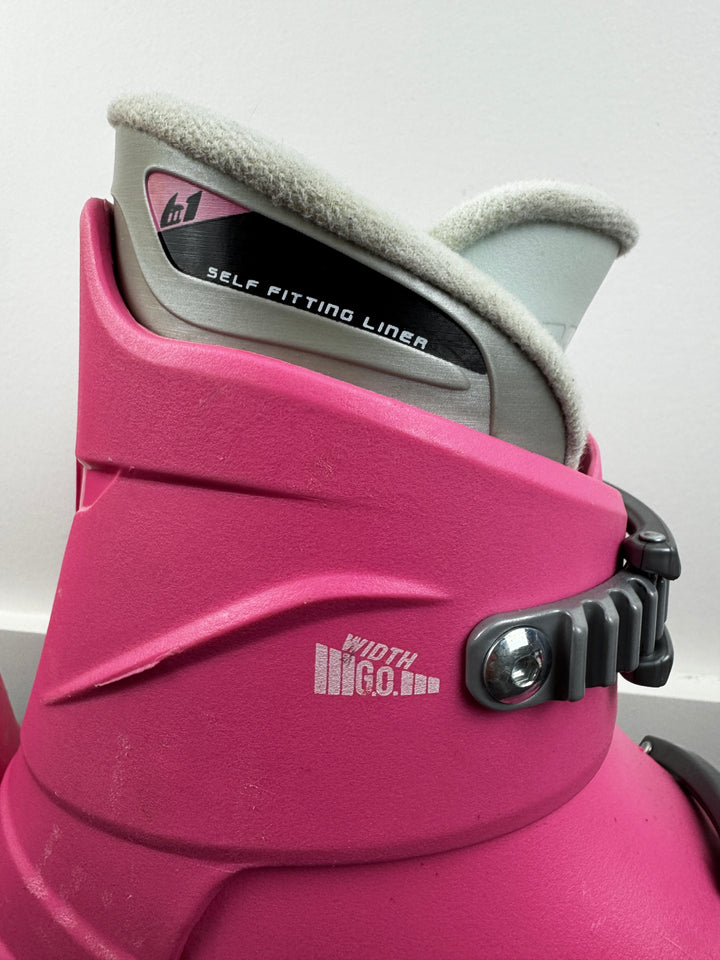 Roces Pink Adjustable Kids Ski Boots Sizes 19-22 Mondo