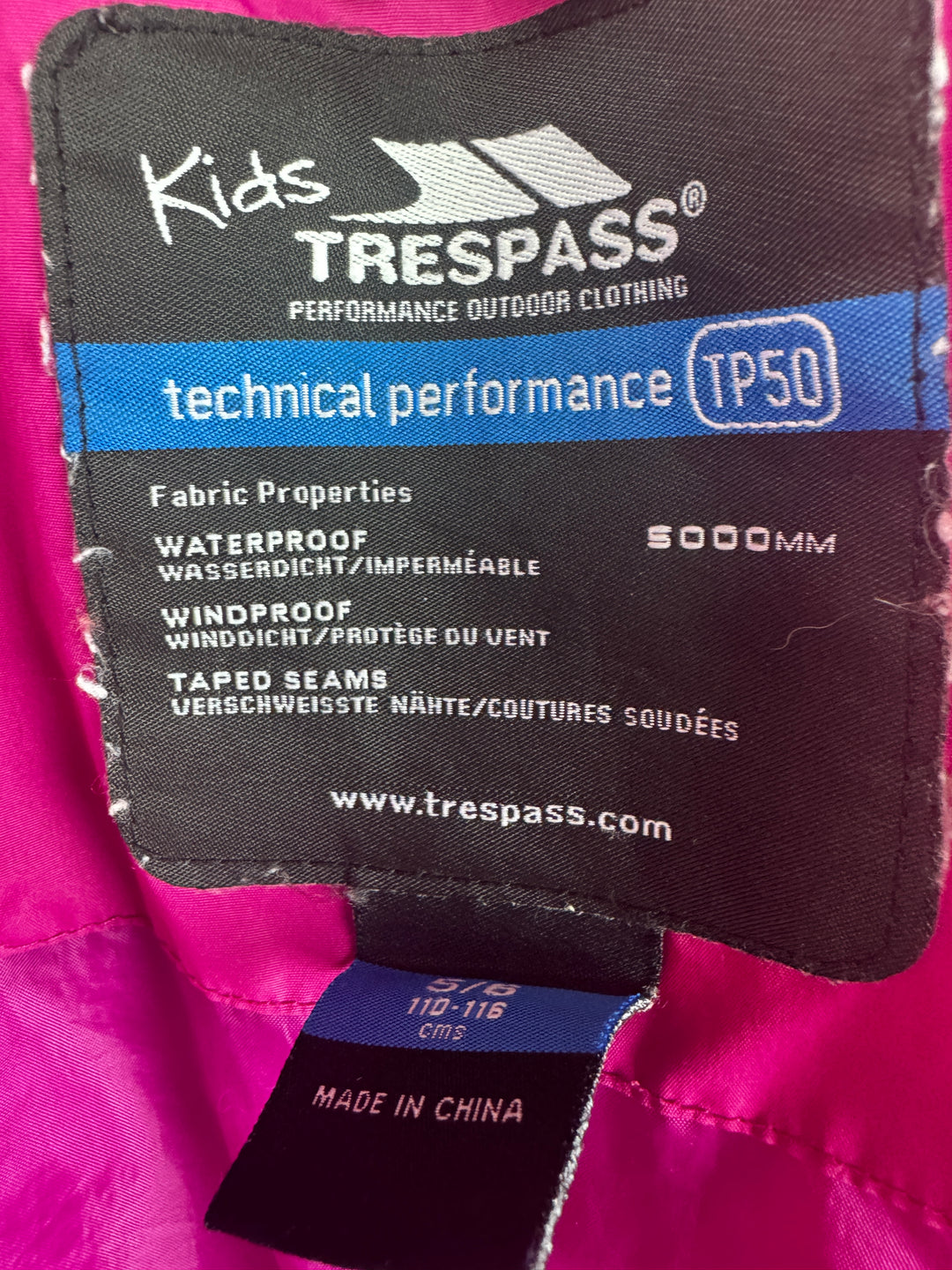 Trespass Kids 3-in-1 Ski Jacket 5-6 Years