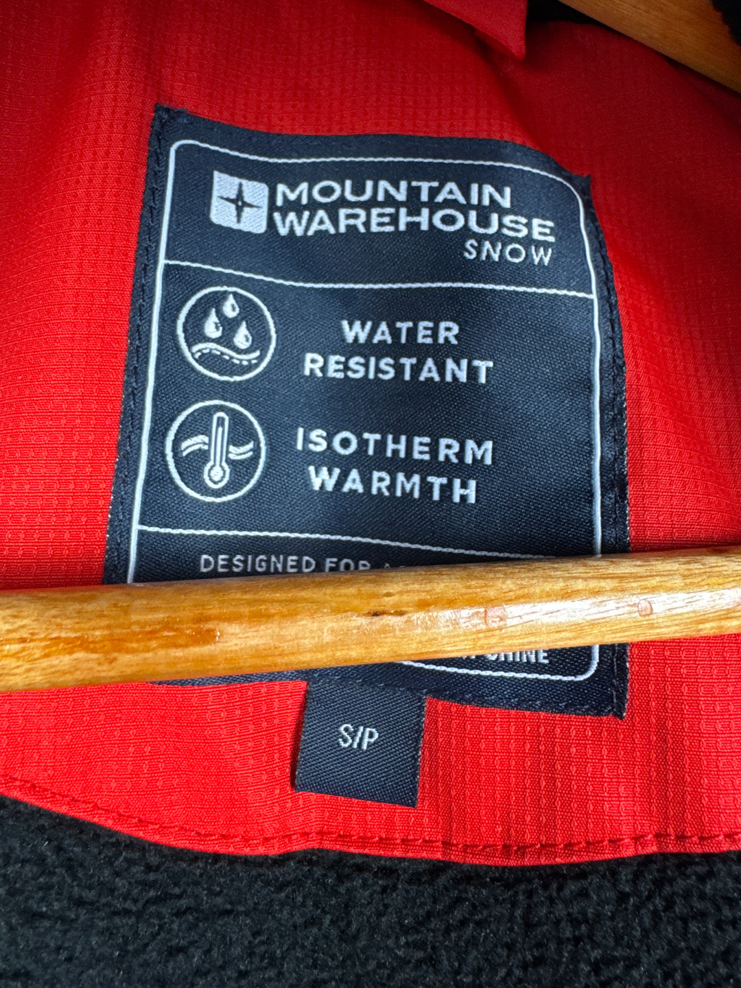 Mountain Warehouse Adults Snow Jacket Black/Red Size S/P